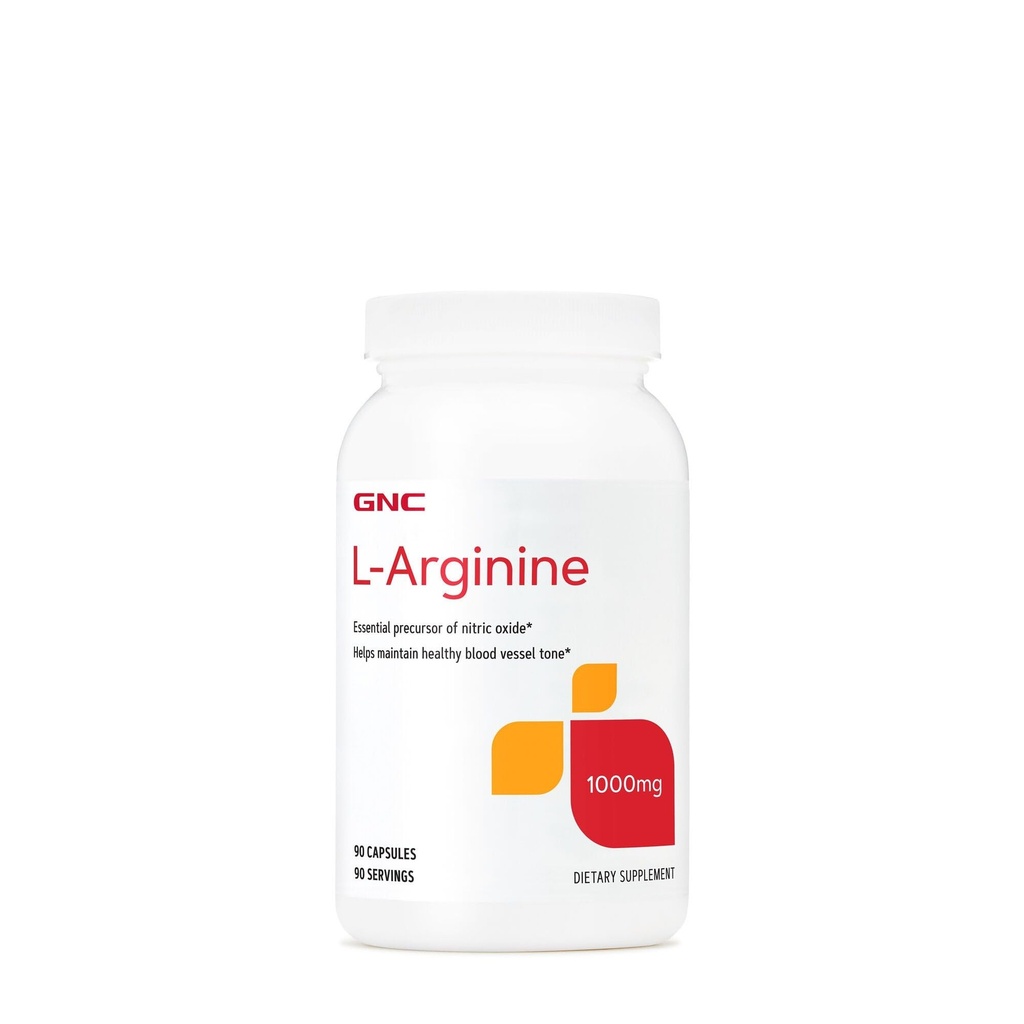 GNC L Arginine 1000mg doplnok, podporuje zdravé cievy tone, 90 slúži