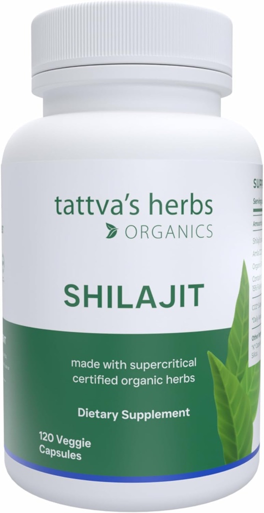 Bylinky od Tattvy Shilajit Bylinné doplnky, Shilajit pre mužov a ženy, Himalayan Shilajit Kapsule, Shilajit extrakt, 1 balenie, 120 gróf, 25 rokov Premium Service