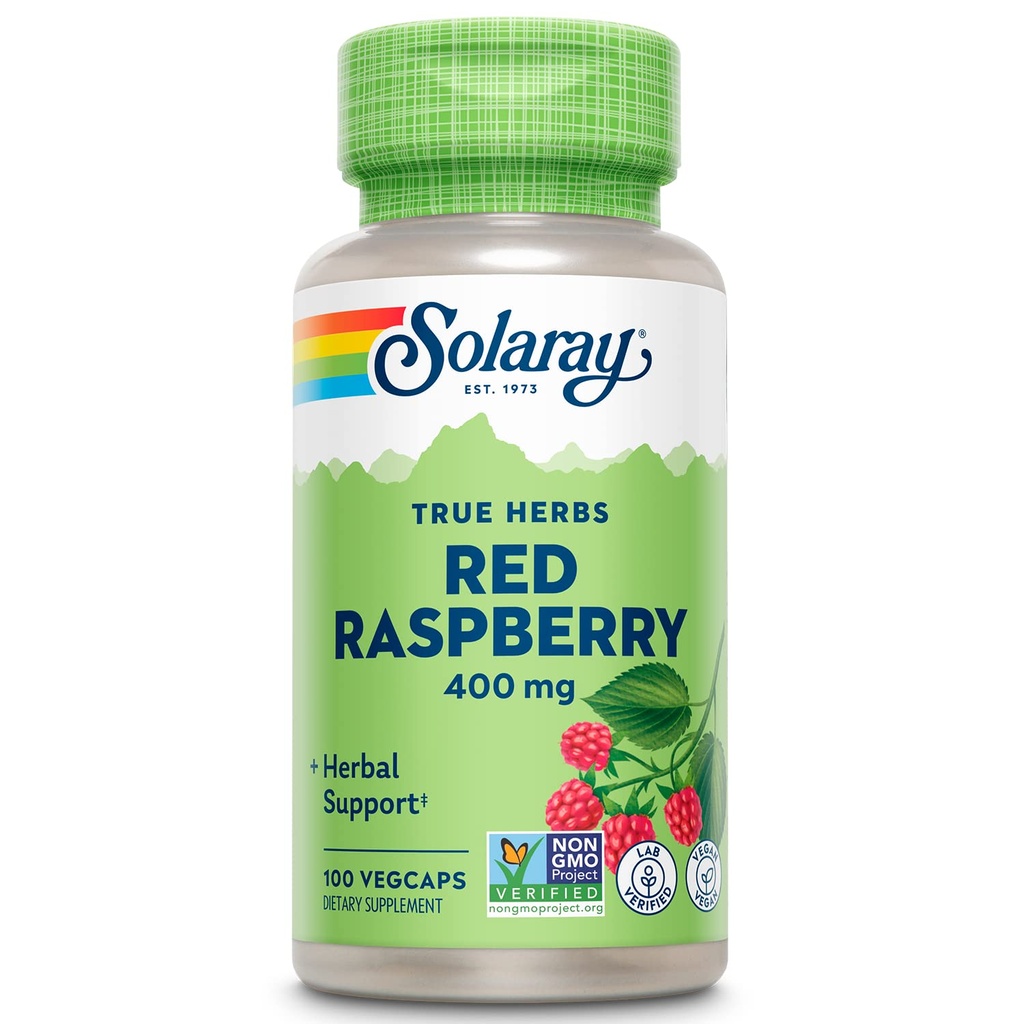 SOLARAY Red Malinová Listy Kapsule, 400 mg 100 Počet