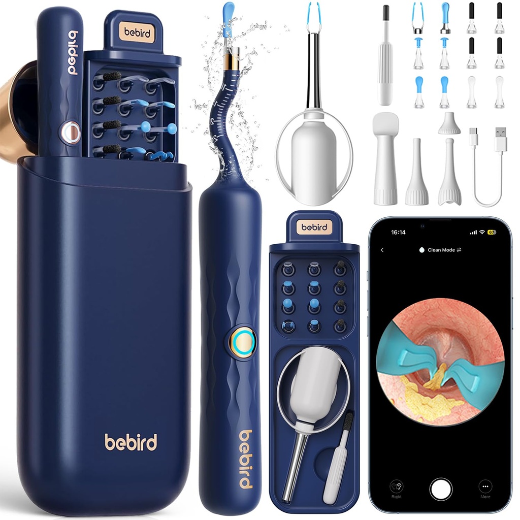 Bebird Earsight Plus D39R Ear Wax Ear Remove Tool Camera, FSA HSA oprávnené položky, Ear Cleaner with Flexible Ear Camera Otoscope, Visual Ear Pick Tweezers Wax Remover, Ear Cleaning Kit for Family
