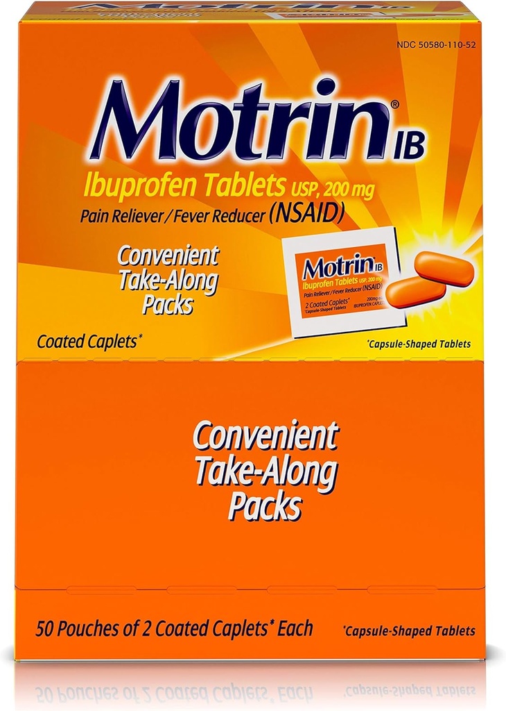 Motrin IB 48152 Ibuprofen tablety, 2 Počet (Pack of 50)