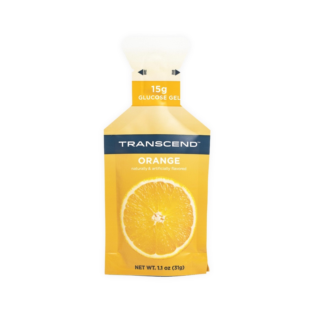 Transcend Foods Orange Gel (1,1 oz, Balenie 24) Rýchly Karb gél Orange Flavor 