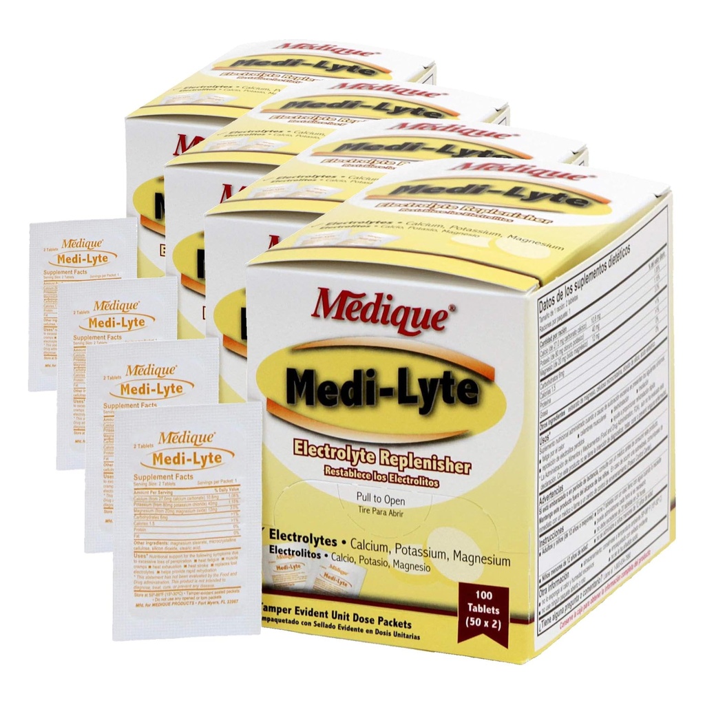 Medique 03033 Medi-Lyte Electrolyte Tablety w/Potassium Chlorid pre krevety, 100-tablety (Pack of 4)