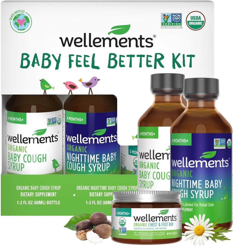 Wellements Organic Baby Feel Better Kit for 4 Months+ 