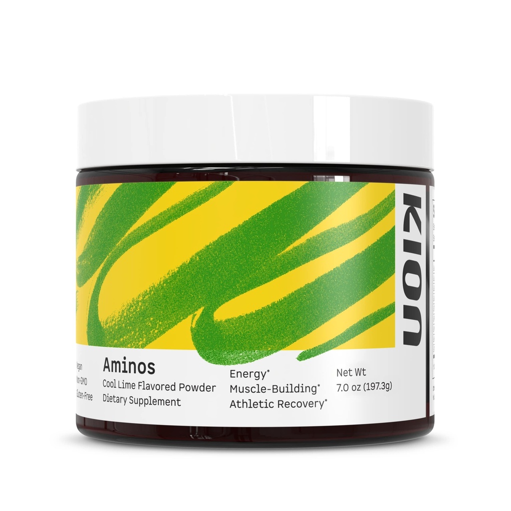 Kion Aminos Essential Amino Acides Supplement - Amino Acid Powder, Amino Energy Powder, Essential Energy Without Caffeine, Essential Amino Acides, BCAA EAA - 30 Servings, Cool Lime