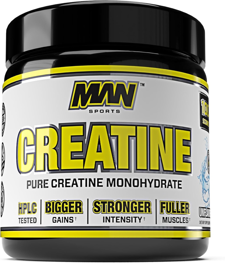 Man Sports 100% Pure Creatin monohydrate Powder, Neutral, 500 Gram - 100 Servings
