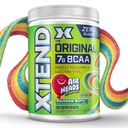 Xtend Original BCAA Powder Airheads Rainbow Berry Flavor, 7g BCAA a 2,5g L-Glutamine, bez cukru Po tréningu Svalové zotavenie Nápoj s aminokyselinami pre mužov a ženy, 30 Servings