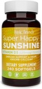 Základné značky Super Happy Sunshine Vitamín D3 5000IU, 240-počet (Pack of 1)