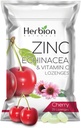 HERBION Naturals Zinok, Echinacea a vitamín C Lozenges 25 CT, Dietary Supplement for Adults & Children 5+, Propaguje wellness pre celú rodinu, 25 gróf, Cherry, balenie po 1