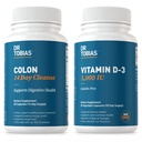 Dr. Tobias Colon 14 dní Čistenie a vitamín D3 5000 IU Podpora Celkové zdravie, imunitný systém a tráviaci systém. Non-GMO Gut Čistenie a vitamín pre mužov a ženy.
