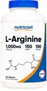 Nutricost L-arginín 1000 mg, tablety aminokyselín (150 tabliet)
