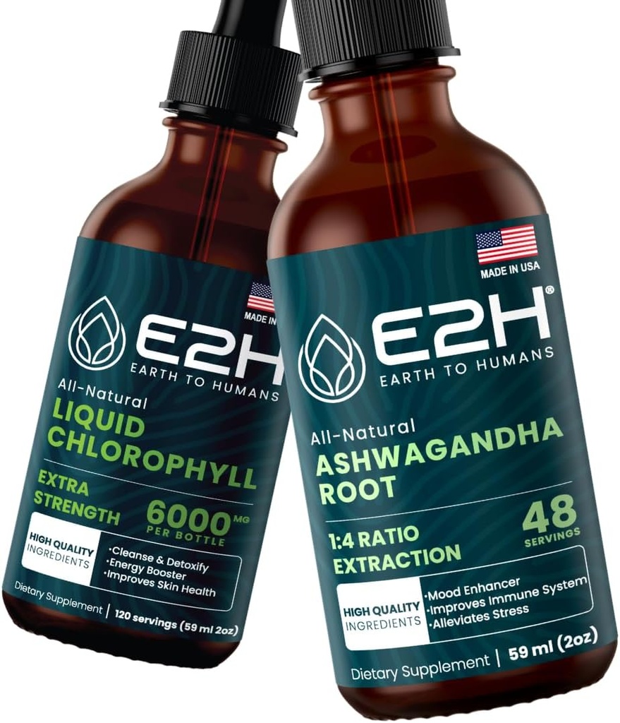 E2H: Liquid Chlorofyl a Ashwagandha Liquid Drops 