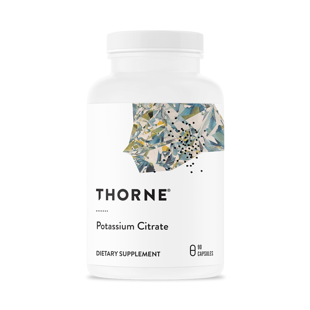 THORNE - Dusičnan draselný - Vysoko aborbable Draslík Supplement for Obličky, Heart, and Skeletal Support* - 90 Kapsule