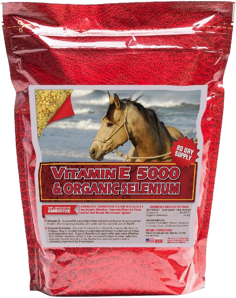 Vitamín E a organické selén 10 lb, 5 000 IU vitamínu E a 3 mg organického selénu na dávku