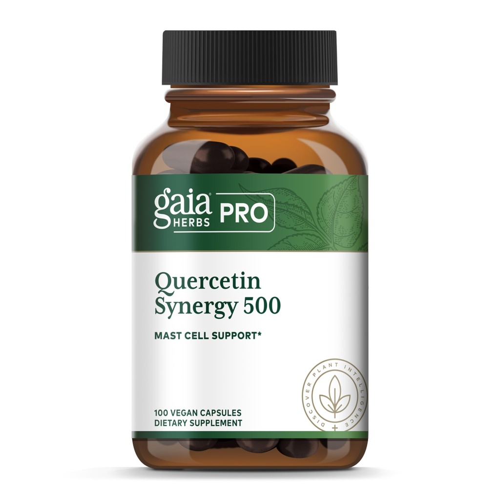 GAIA HERBS PRO Quercetin Synergy 500 - Dodatok na podporu imunitného systému* - Dodatok k zdraviu buniek* s Quercetinom, hypromínom a kurkumínom - 100 kapsúl (100 dávok)