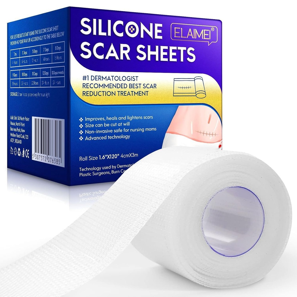 Nové priehľadné Silikónové zjazvené listy [1.6 x 120ch - 3M],Away Scar Tape,Scar Strips, Reusable, Professional Scar Remove Sheets for C- Section, Chirurgia, Burn, Keloid, Akne et, Scar Patch.