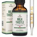 Mlieko Thistle Supplement - Organické mlieko Thitle Pečeň Detox kvapky 1 FL OZ - 30 Servírovanie (Vegan Safe, non-GMO, lepidlo zadarmo) Perfektné pridanie do čaju dvojitým drevom