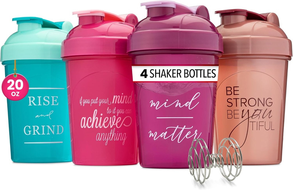 GOMOYO [4-Pack] 20 oz Protein Shaker Fľaše 