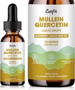 Catfit Lymfatické kvapky na pľúca - Mullein Leaf Extract Liquid Supplement - Pľúcne čistenie pre fajčiarov - Výkonný Mullein Tinktúra pre imunitné, kožné a respiračné zdravie Podpora - 1 Fl Oz