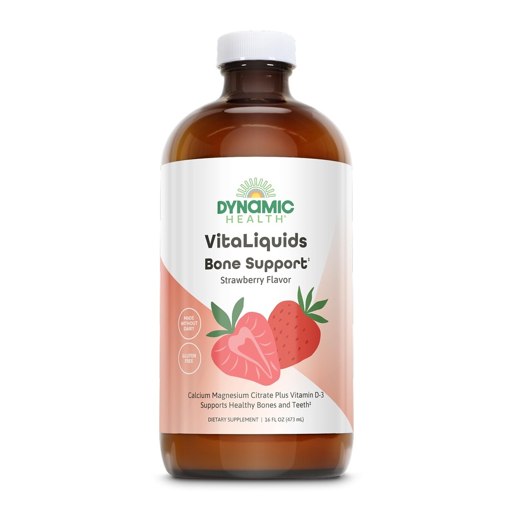 Lifetime Bone Support, Calcium Citrate, Magnézium Citrate and Vitamín D-3, Relaxation, Bone and Muscle Support Formule, Easy Absorbtion, Made Without Dairy and Gluten Free, Jahodová aróma, Približne 32 Servings, 16 FL OZ