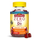 Nature Made Zero Cukor Vitamín D3 Gummies 2000 IU (50 μg) Per Serving, Bone & Immune Support, Aspartam Free, 110 Vitamín D Gumies, 55 Day Supply