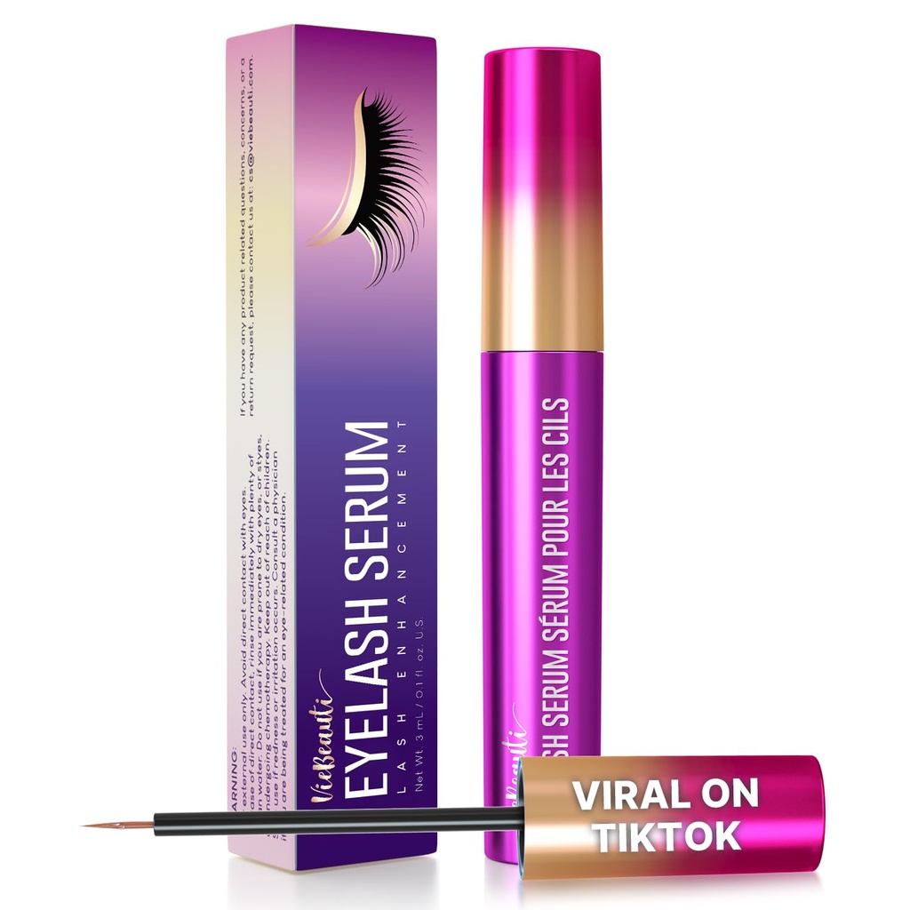 VieBeauti Premium Eyelash Rastové sérum: Lash Posilnenie sérum s pokročilou formulou zvýšiť dlhšie plnšie a hrubšie vyzerajúce Lashes - Vegan & Cruelty-free pre citlivé oči 3ml 3-mesiac dodávky