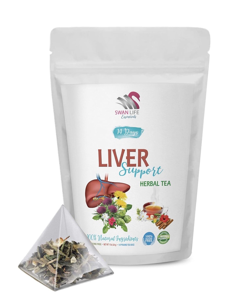 Pečeň Detox Byliny - LIVER DETOX HERBAL TEA, 14 dní - koreň lopúchu a púpavy čaj, pečeň podpora čaj organické, pečeň detox čaj kofeín zadarmo, pečeň čistí detox a opravy bylinný čaj, 1 balenie 14 vreciek