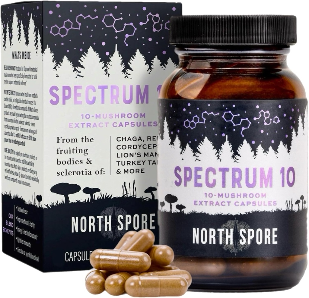 North Spore Organic 'Spectrum 10' Mushrom Extract Kapsule 
