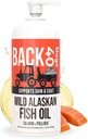 SPÄŤ 40 psov Wild Aljašský rybí olej pre psy, kožu a kožu doplnok pre psy a mačky, Omega-3-Rich Salmon and Pollock Oil, EPA & DHA Dog Salmon Oil pre mozog, srdce, a kĺby 32 fl oz