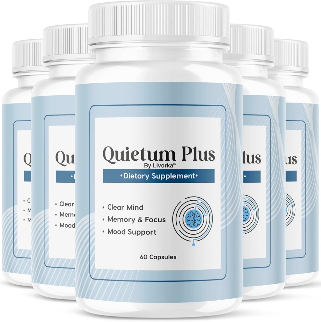 (5 Pack) Quietum Plus - Oficiálne Quietum Plus Advanced Supplement Formula, Original Quietum Plus Recenzie, Všetky prírodné QuietumPlus Advanced Formula pre zdravé ucho, 300 Kapsule po 5 mesiacov