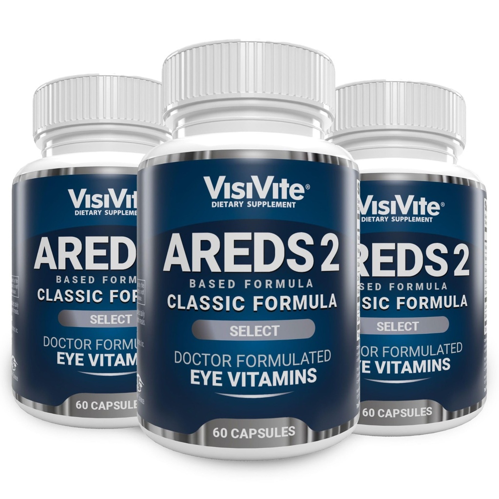 AREDS 2 Vyberte očné vitamíny pre makulárnu podporu - Vitamíny pre oči s Zeaxantin Plus lutein macular doplnok - Premium Macular Health Formula - Eye Supplements - 60 Kapsule - (Pack of 3)