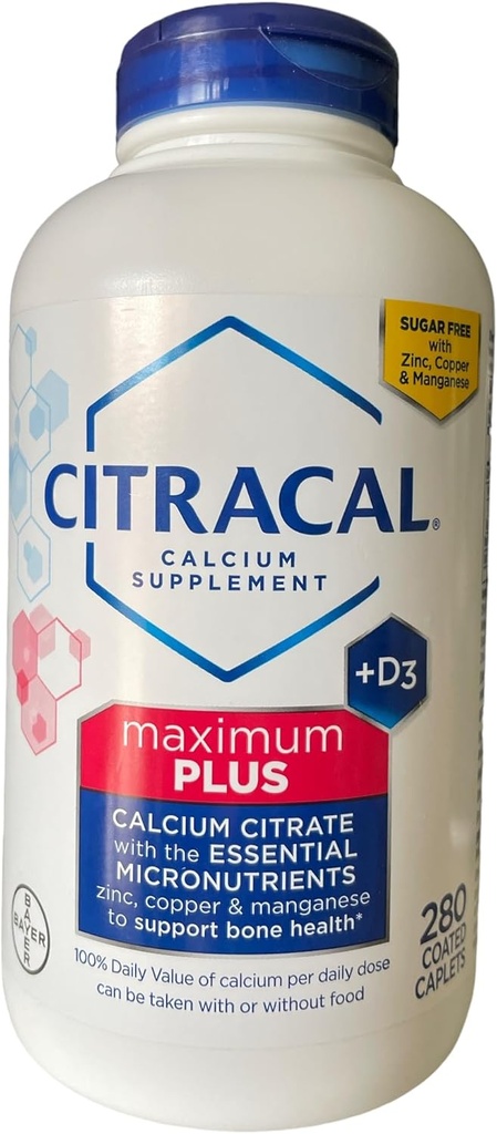 Citracal Citrace Caplets (Maximálne Plus) + D3 1Pack (280 ct.) (Packaging sa môže líšiť)