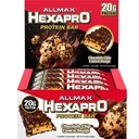 ALLMAX HEXAPRO PROTEIN BAR, Cookie Cookie čokolády - Balenie 12 - Vysokoproteínový energetický Snack - 20 g proteínu na bar - s srstnatý proteín izolát