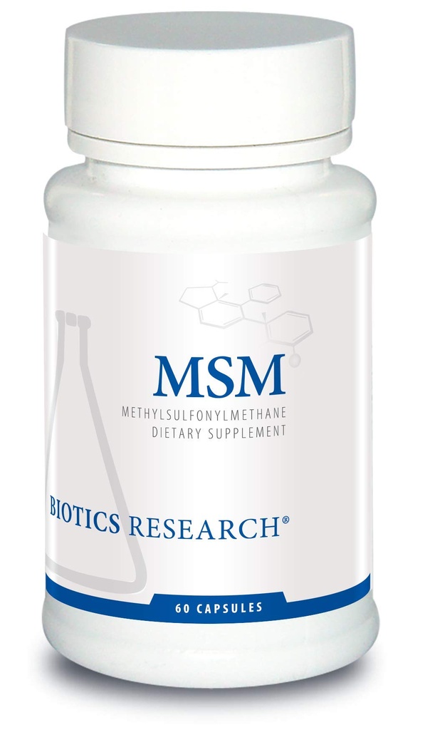 Biotics Research MSM Potent Sulfur Supplement, Collagen Production, zdravé vlasy, koža a nechty, svalová a kĺbová komfort. 60 kapsúl