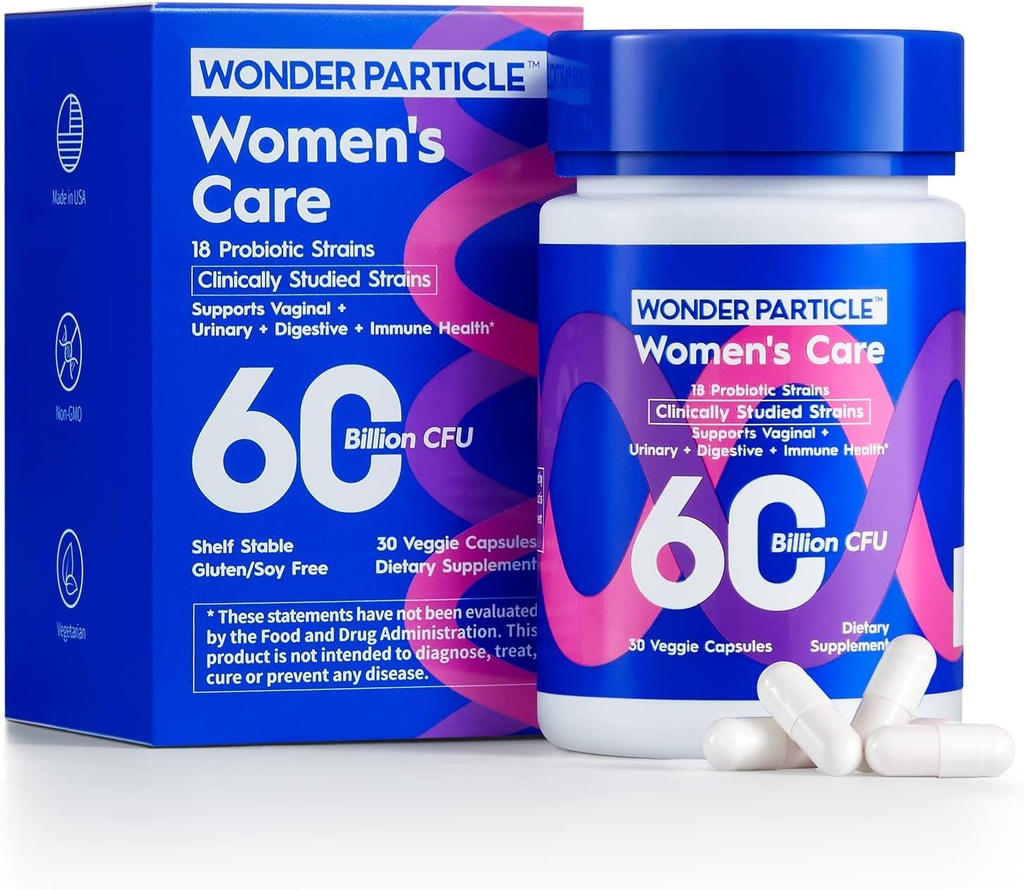 Probiotiká pre ženy s prebiotikami a brusnicami, 60 miliárd CFU, 18 kmeňov, ženy, denné probiotiká, pre trávne vaginálne a UTI zdravie, non-GMO, No Soy&Gluten, 30ct