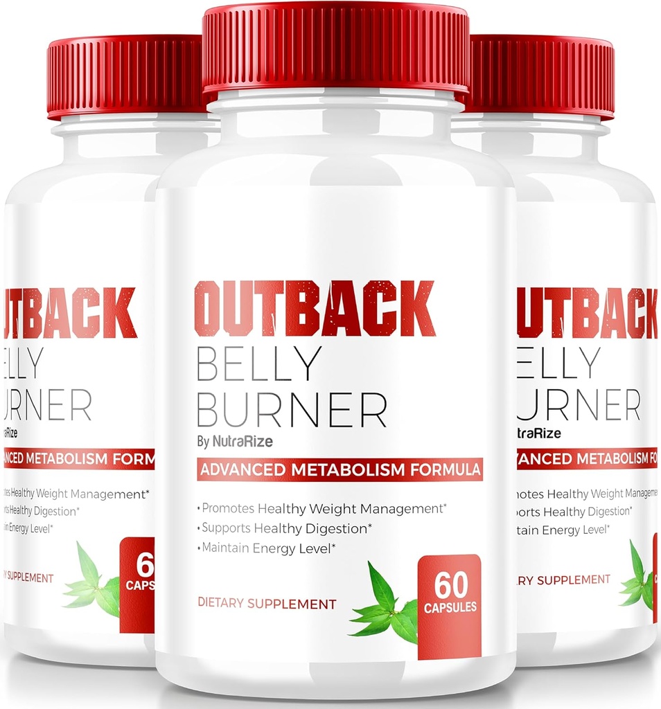 (3 balenie) Outback Belly Burner Pills, Premium Out Back Belly Burner Keto Kapsule, Všetky prírodné Keto chudnutie doplnok na podporu fitness a telesných cieľov, Oficiálne Outback BellyBurner (180 Kapsule)