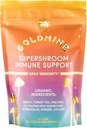 Goldmine Supershroom Functional Power Reishi Mushroom Supplement, Gluten Free Výkonný adaptér Vegan Brain Supplement - Imunity Support Powder (227grams (8oz), Pouch)
