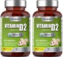 Organic Vegan Whole Food Vitamin D2 (2 balenia), 2000 IU (50 μg), dve zložky (Organic Whole Mushrom Organic Vegan Capsule), non-GMO, 120 dní dodávky