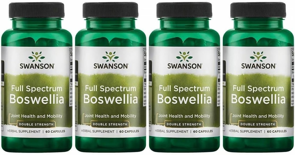 Swanson Double Strength Boswellia-Herbal Supplement Propagation Joint Support-Ayurvedic Herb for Joint Flexibility & Mobility Support-Made w/Boswellia Serrata Resin-(60 Kapsule, 800mg Each) 4 balenie