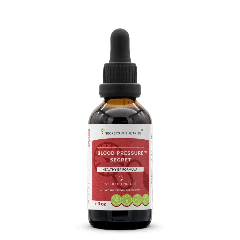 Secrets of the Tribe - Blood Pressure Secret, Healthy Circulation Formula, Herbal Supplement Blend Drops Alcohol Liquid Extract 2 fl oz