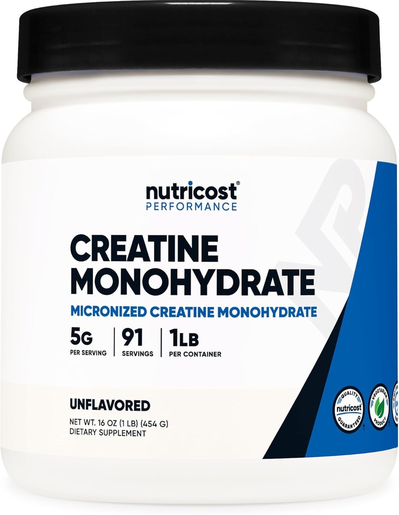 Nutricost Kreatín Monohydrát Mikronizovaný prášok 1 LB (454 Grams), 5000mg Per Serv (5g) - Mikronizovaný Kreatín Monohydrát