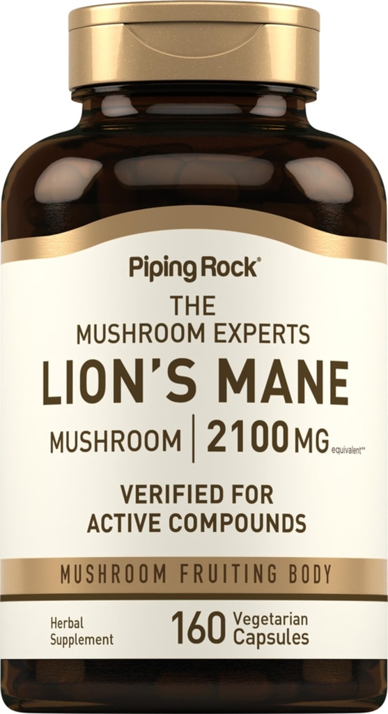 Piping Rock Lions Mane Mushroom Supplement 2100mg 