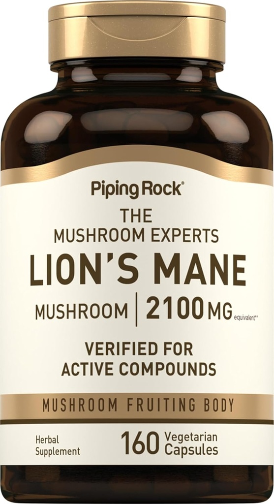 Piping Rock Lions Mane Mushroom Supplement 2100mg 