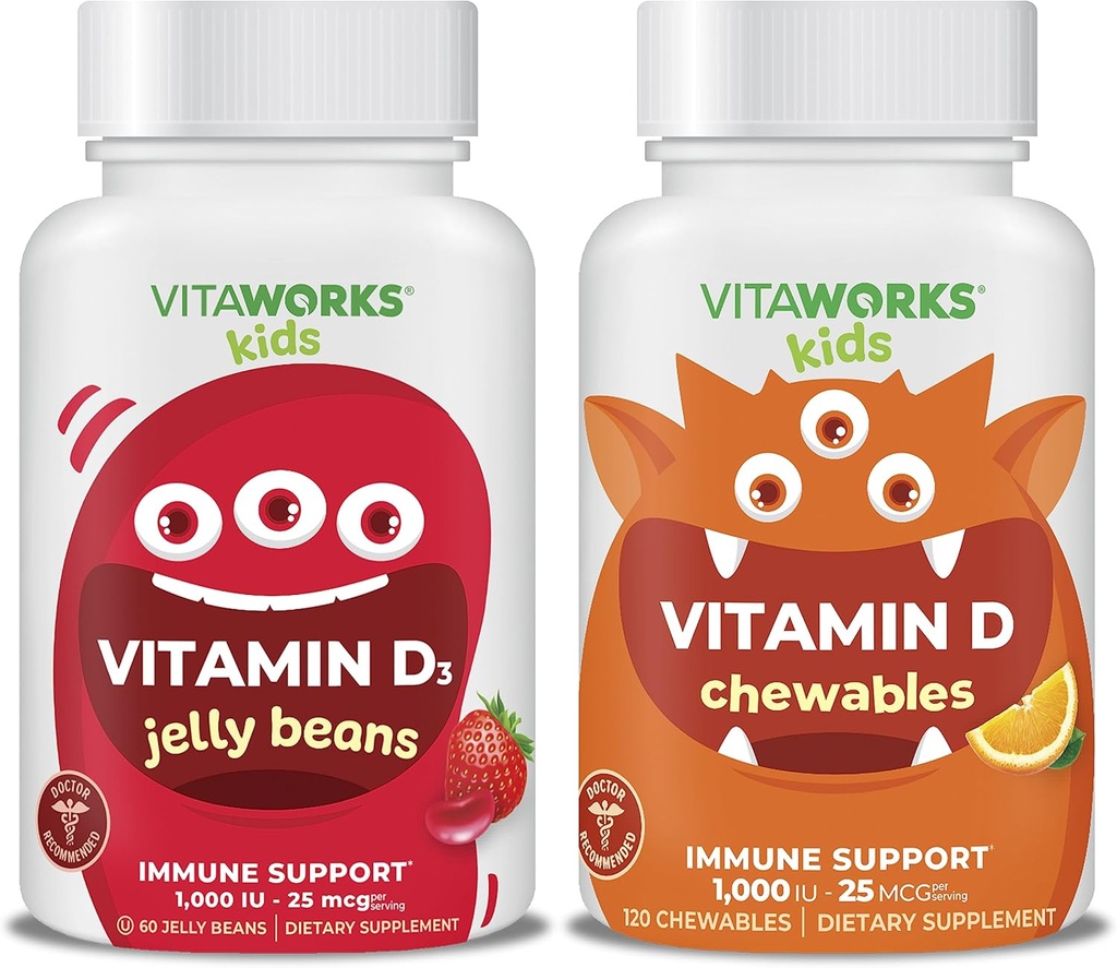 Deti Vitamín D3 1000 IU želé fazule + vitamín D3 1000 IU žuvačky
