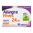 Allegra Hives Antihistaminikum 24-hodinové tablety, Redukcia non-Drowsy Hive a úľava na Hive svrbenie, 180 mg Fexofenadín HCI, 30-Count
