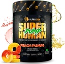 ALPHA LION Superhuman Pump Pre Cvičenie prášok, Nootropic kofeín a STIM Free Preworkout Supplement, Nitric Oxide Booster, Muscle Gainer, Energy & Focus (42 slúži, Peach čerpadlá chuť)