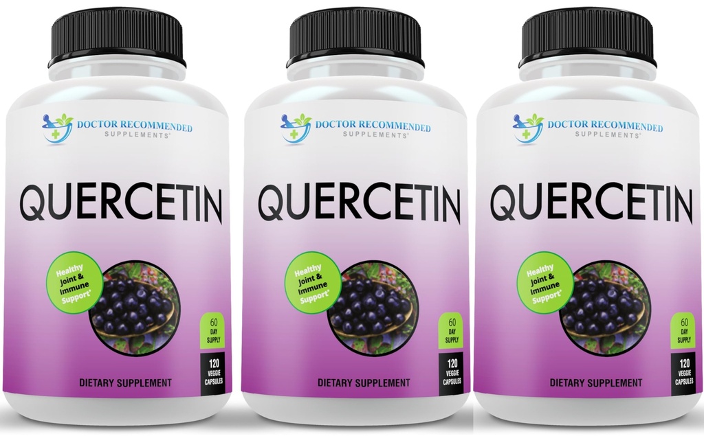 DOPLŇUJÚCE DOPLNKY PRE DOPLŇUJÚCICH DOPLŇUJÚCICH DOPLNKOV Quercetin 1000 mg per serving - (Vegan, Non- GMO) (120 Veggie Capsules, balenie po 3)