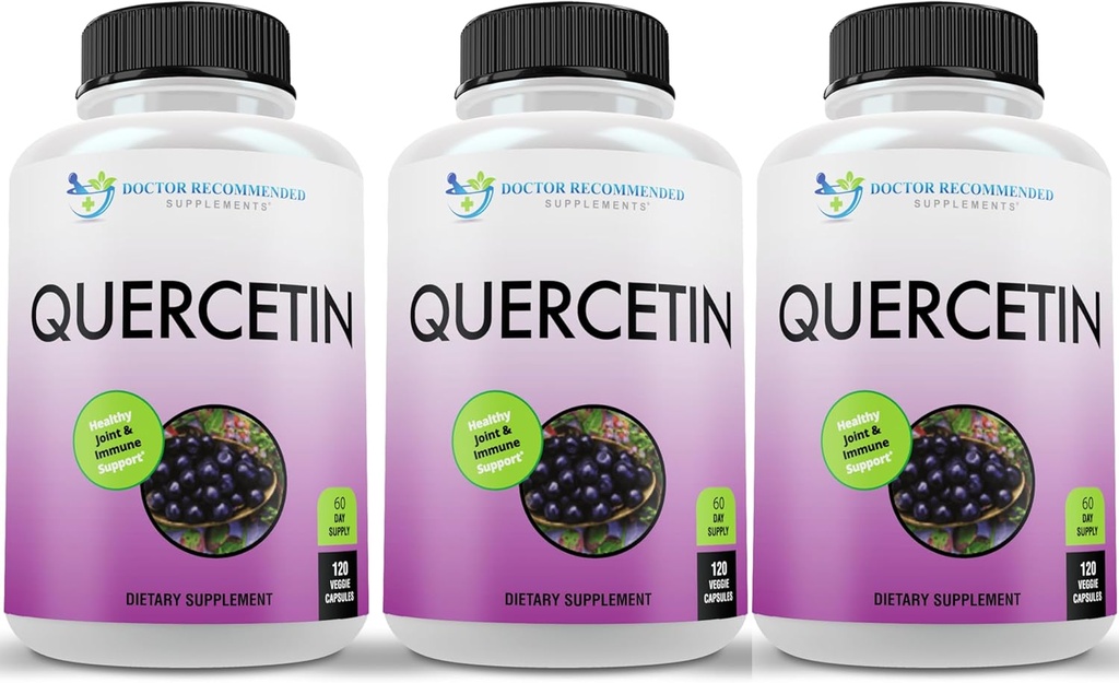 DOPLŇUJÚCE DOPLNKY PRE LEKÁRA Quercetin 1000 mg Per Serving - (Vegan, Non- GMO) (120 Veggie Capsules, balenie po 3)