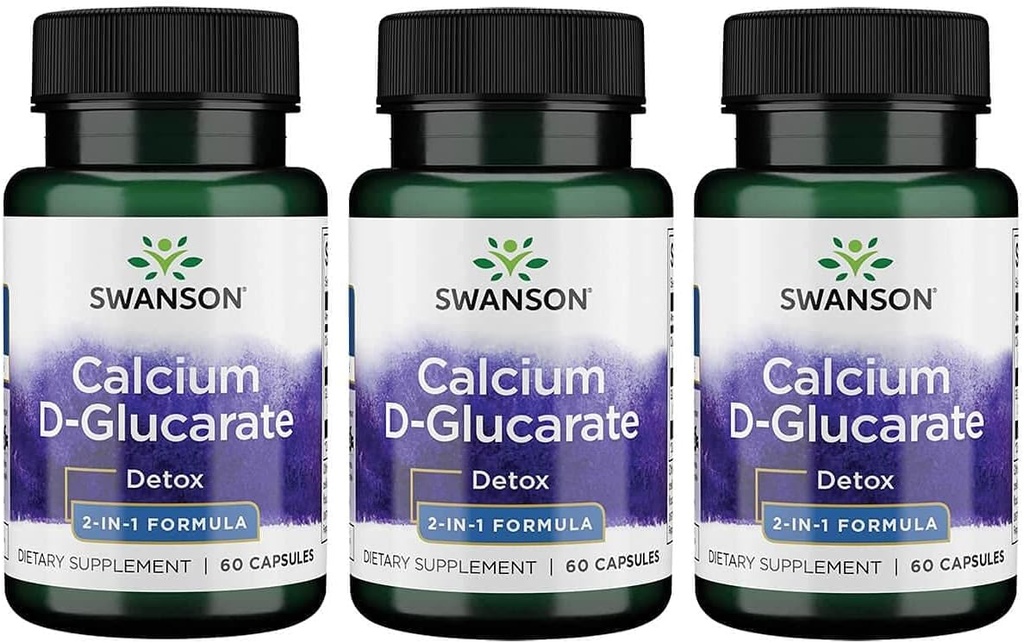 Swanson kalcium D- glukarát 250 miligramov 60 kapsúl (3 balenia)