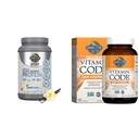 Záhrada života Organická Vegan Šport Protein Powder, Vanilla, 30g - Probiotiká, BCAA pre Post Workout Recovery 19 Slúži + surový vitamínový kód Vitamín C, 120 Veg Kapsule